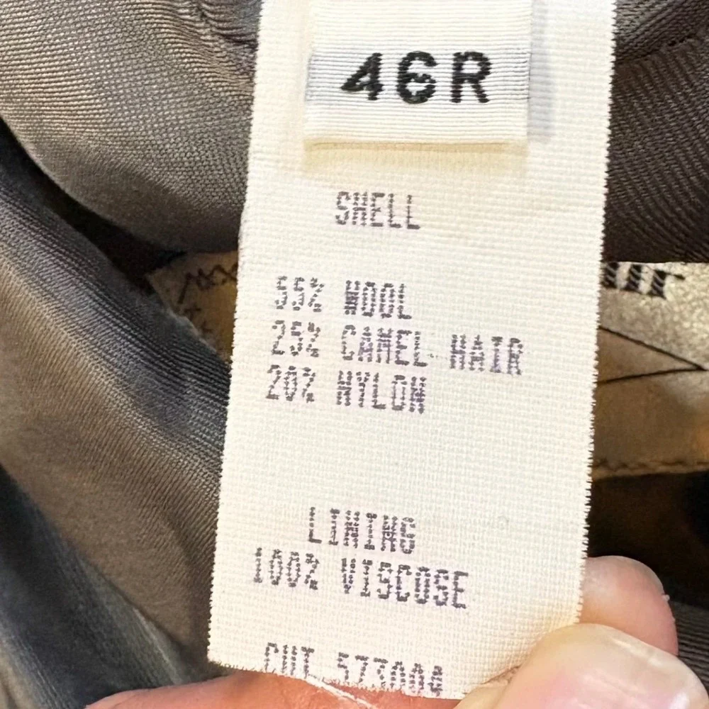 Ron Chereskin Mens Gray Herringbone Wool Camel Hair‎ Sport Coat Blazer 46R